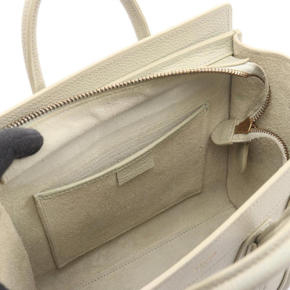 Celine Luggage 2way Shopper Handbag Leather Green - Picture 9 of 9